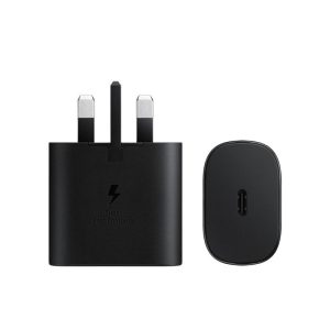 شارژر سامسونگ 25 وات اورجینال مشکی (UK Plug – سه پین)