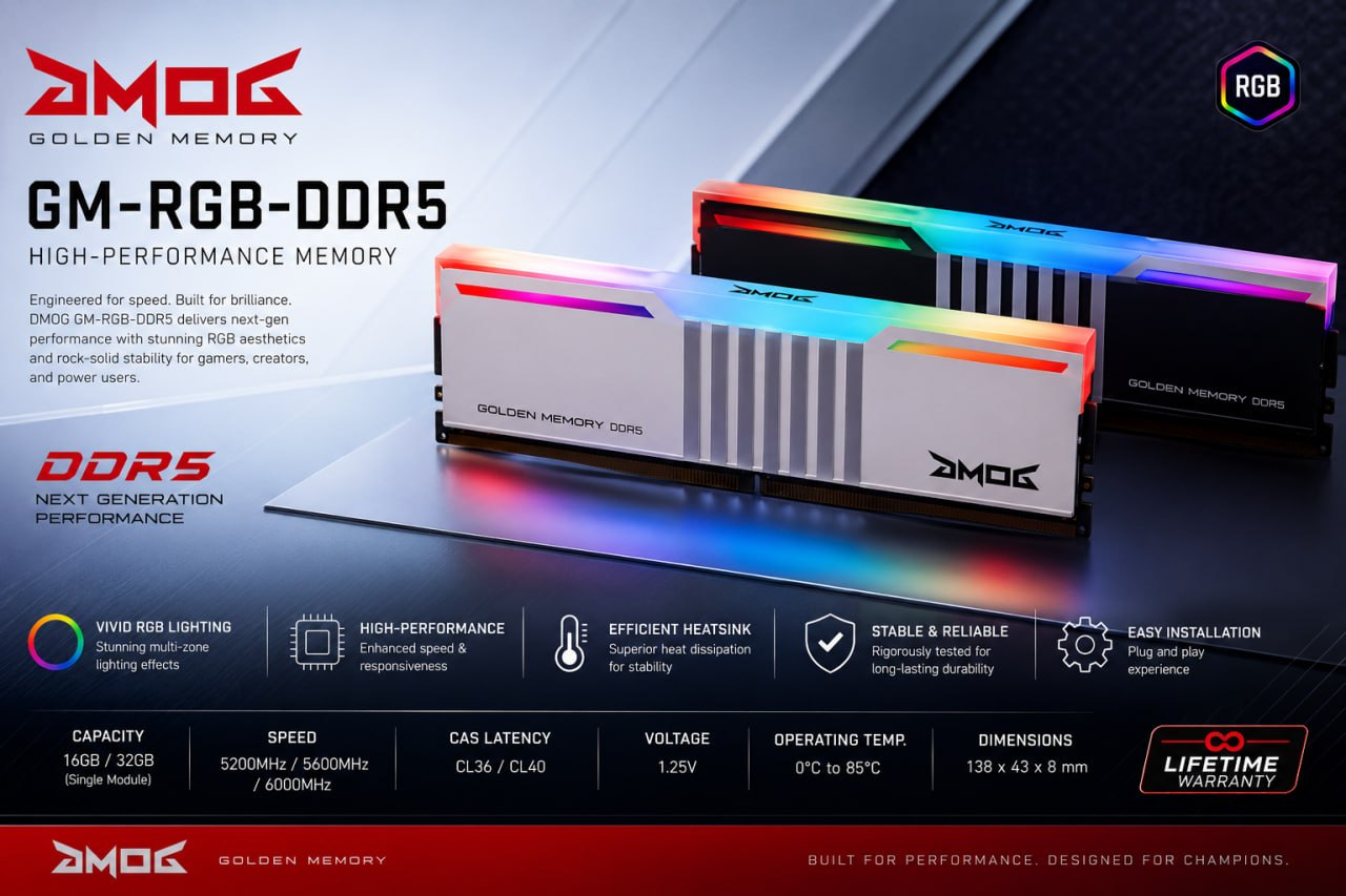 رم GMOG DDR5 RGB 16GB